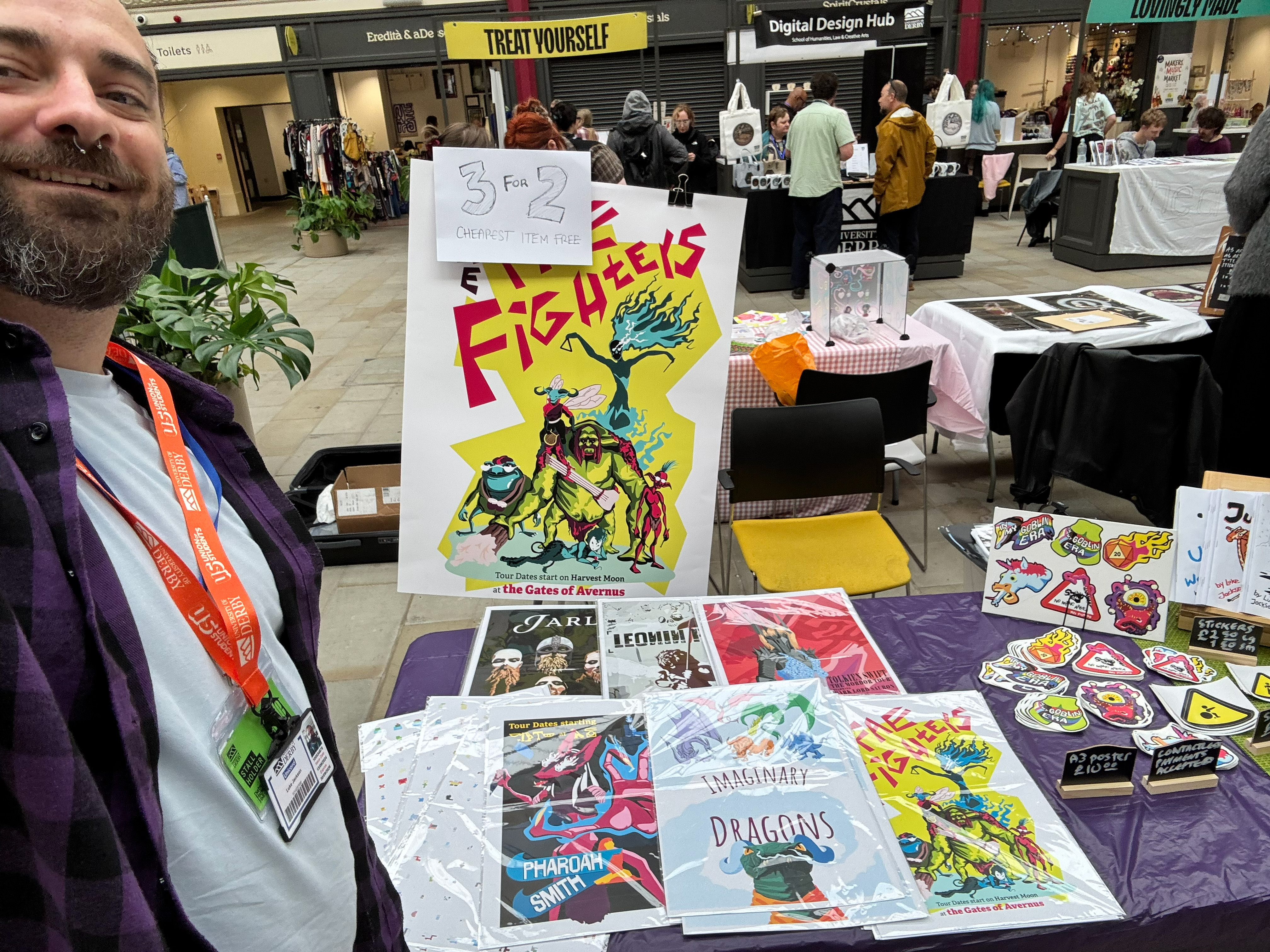 luke manning his stall at the creative industries showcase event 2026